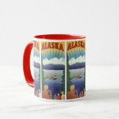 Retro Reisposter, Schitterend Alaskalandschap Mok (Voorkant links)
