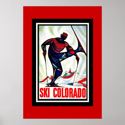 Retro reisposter Ski Colorado Poster (Voorkant)