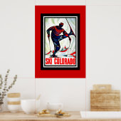 Retro reisposter Ski Colorado Poster (Keuken)