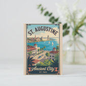 Retro Reisposter St. Augustine Florida Briefkaart (Staand voorkant)