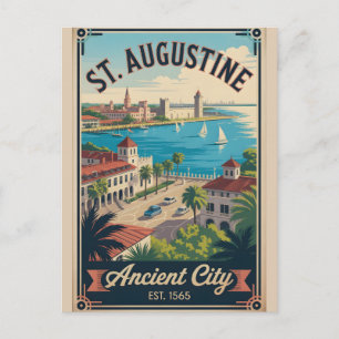 Retro Reisposter St. Augustine Florida Briefkaart