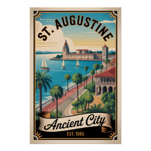 Retro Reisposter St. Augustine Florida Perfect Poster