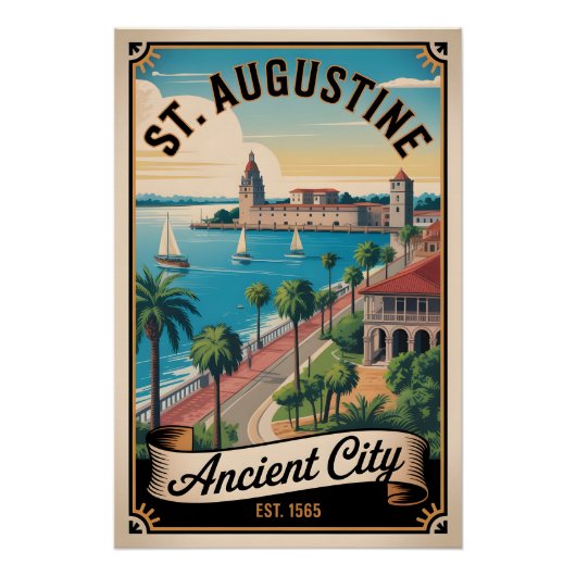 Retro Reisposter St. Augustine Florida Perfect Poster (Voorkant)