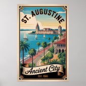 Retro Reisposter St. Augustine Florida Poster (Voorkant)