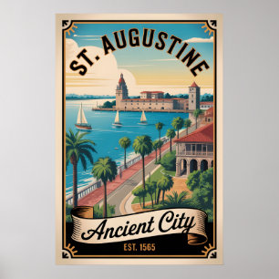 Retro Reisposter St. Augustine Florida Poster