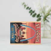 Retro Reisposter St. Louis Missouri Briefkaart (Staand voorkant)