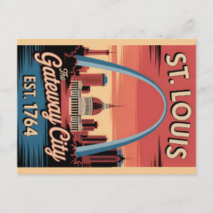 Retro Reisposter St. Louis Missouri Briefkaart