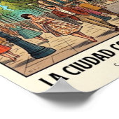 Retro reisposter uit de jaren 60 van Barcelona, Sp Poster (Hoek)