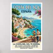 Retro reisposter uit de jaren 60 van Costa del Sol Poster (Voorkant)