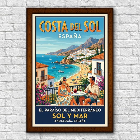 Retro reisposter uit de jaren 60 van Costa del Sol Poster
