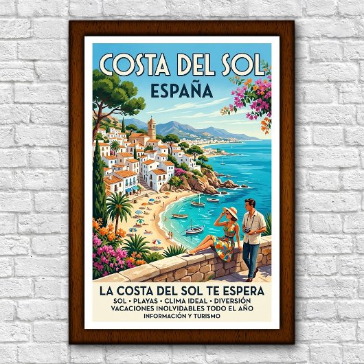 Retro reisposter uit de jaren 60 van Costa del Sol Poster