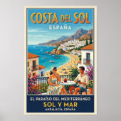 Retro reisposter uit de jaren 60 van Costa del Sol Poster (Voorkant)