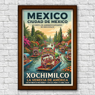 Retro reisposter uit de jaren 60 van Mexico-Stad, Poster