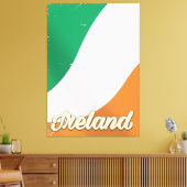 Retro reisposter van de Ierse nationale vlag Canvas Afdruk (Insitu (Woonkamer))