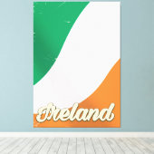 Retro reisposter van de Ierse nationale vlag Canvas Afdruk (Insitu (Houten vloer))