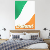 Retro reisposter van de Ierse nationale vlag Canvas Afdruk (Insitu (Slaapkamer))