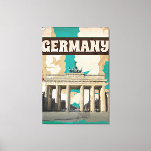 RETRO REISPOSTER VAN DUITSLAND CANVAS AFDRUK