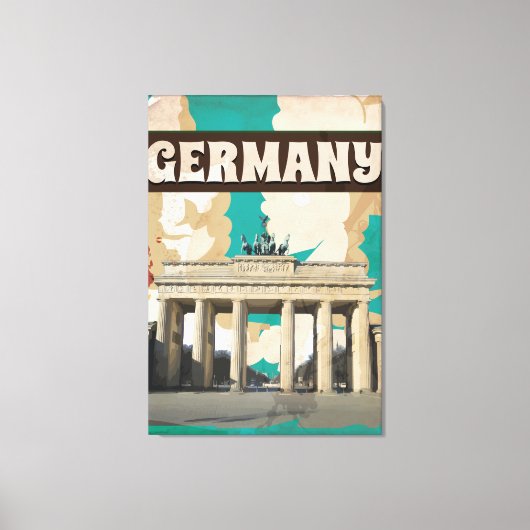 RETRO REISPOSTER VAN DUITSLAND CANVAS AFDRUK (Voorkant)