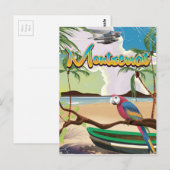 Retro reisposter van het eiland Montserrat Briefkaart (Voorkant / Achterkant)