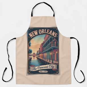 Retro Reisposter van New Orleans Louisiana  Schort