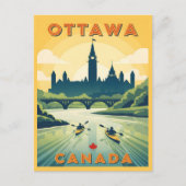 Retro reisposter van Ottawa Canada Briefkaart (Voorkant)