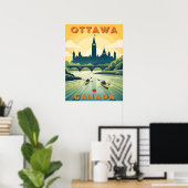 Retro reisposter van Ottawa Canada Poster (Thuiskantoor)