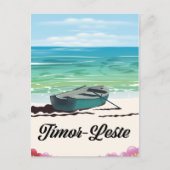 Retro-reisposter van Timor-Leste. Briefkaart (Voorkant)