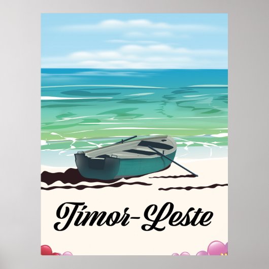 Retro-reisposter van Timor-Leste. Poster (Voorkant)