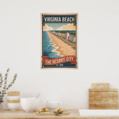 Retro Reisposter van Virginia Beach Poster (Keuken)