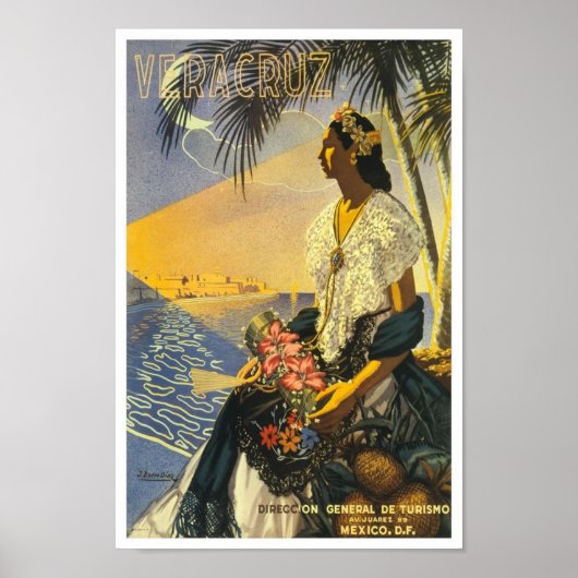 Retro reisposter Veracruz Poster (Voorkant)
