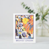 Retro reisposter voor Londen Briefkaart (Staand voorkant)
