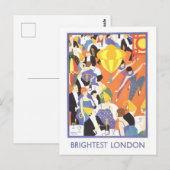 Retro reisposter voor Londen Briefkaart (Voorkant / Achterkant)