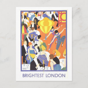 Retro reisposter voor Londen Briefkaart