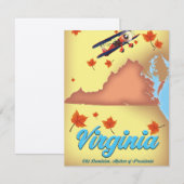 Retro reisposterkaart van Virginia State (Voorkant / Achterkant)