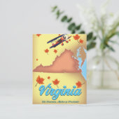 Retro reisposterkaart van Virginia State (Staand voorkant)