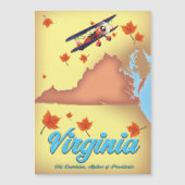 Retro reisposterkaart van Virginia State (Voorkant)