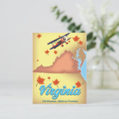 Retro reisposterkaart van Virginia State Briefkaart (Staand voorkant)