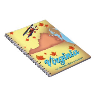 Retro reisposterkaart van Virginia State Notitieboek
