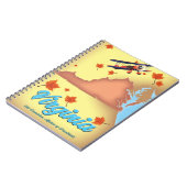Retro reisposterkaart van Virginia State Notitieboek (Linkerzijde)