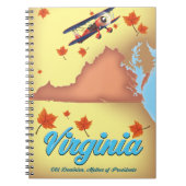 Retro reisposterkaart van Virginia State Notitieboek (Voorkant)