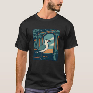 Retro Reisraam Kunst van Meeuw T-shirt