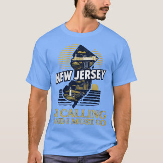  retro reisslogan New Jersey roept T-shirt