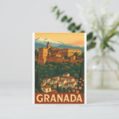 Retro Reizen 2025 – Granada, Spanje Briefkaart (Staand voorkant)