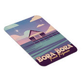 Retro Reizen 80s Neon Bora Bora Frans Polynesië Magneet (Rechterzijde)
