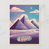 Retro Reizen 80s Synthwave Oude Egypte Piramide Briefkaart (Voorkant)