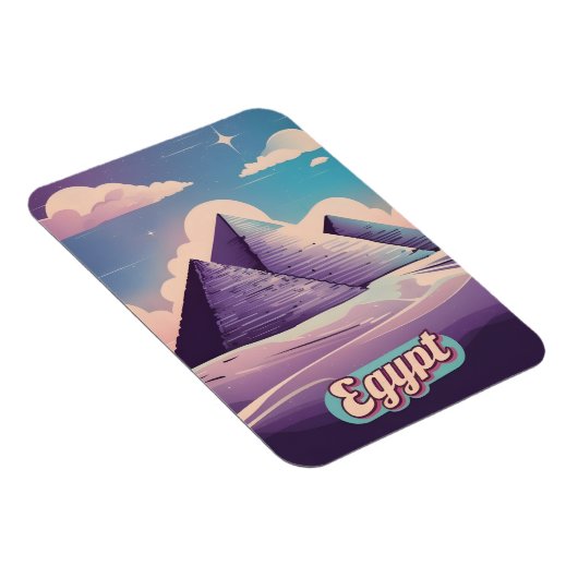 Retro Reizen 80s Synthwave Oude Egypte Piramide Magneet (Rechterzijde)