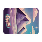 Retro Reizen 80s Synthwave Oude Egypte Piramide Magneet (Horizontaal)