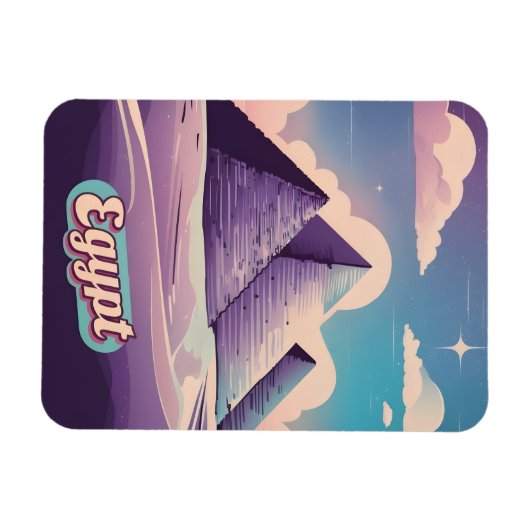 Retro Reizen 80s Synthwave Oude Egypte Piramide Magneet (Horizontaal)