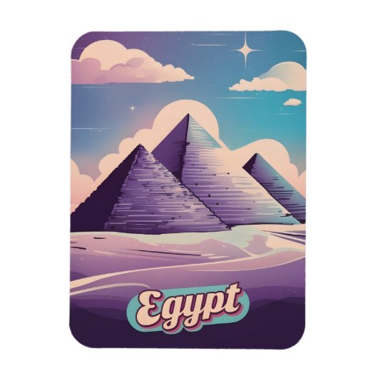 Retro Reizen 80s Synthwave Oude Egypte Piramide Magneet (Verticaal)
