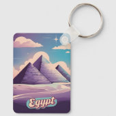 Retro Reizen 80s Synthwave Oude Egypte Piramide Sleutelhanger (Achterkant)